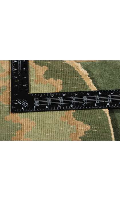 3 x 4 Antique Green Chinese Art Deco Oval Rug 78991