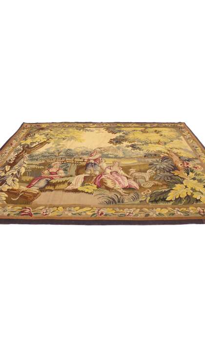 5 x 6 Antique French Aubusson Pastoral Tapestry 73139
