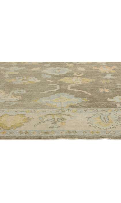 9 x 10 Modern Earth-Tone Turkish Oushak Rug 53954