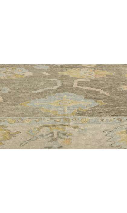 9 x 10 Modern Earth-Tone Turkish Oushak Rug 53954