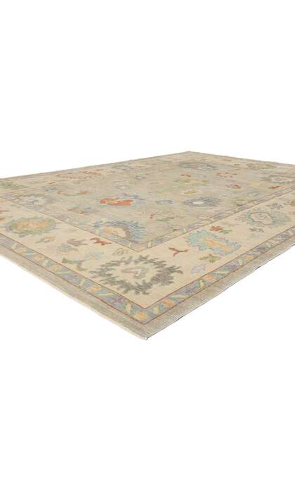 9 x 13 Modern Light Gray Turkish Oushak Rug 53949