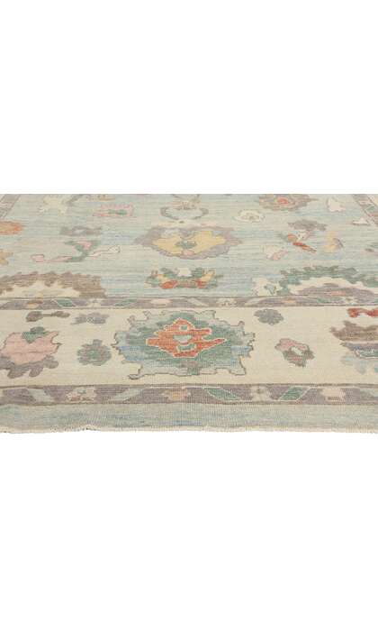 11 x 14 Modern Light Blue Turkish Oushak Rug 53950