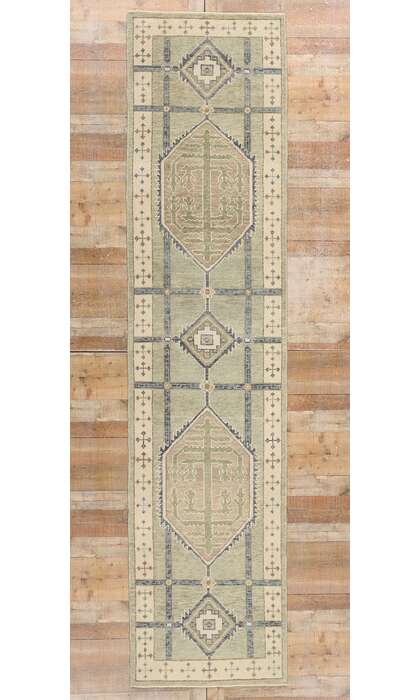 3 x 13 Modern Turkish Oushak Rug Runner 53948
