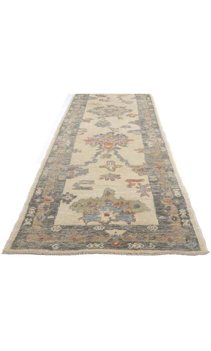 3 x 19 Modern Earth-Tone Turkish Oushak Rug Runner 53951