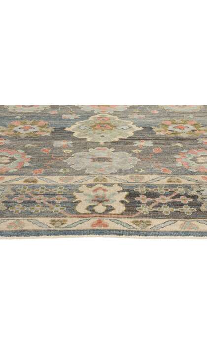 8 x 10 Modern Blue-Gray Turkish Oushak Rug 53955