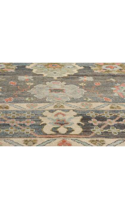 8 x 10 Modern Blue-Gray Turkish Oushak Rug 53955