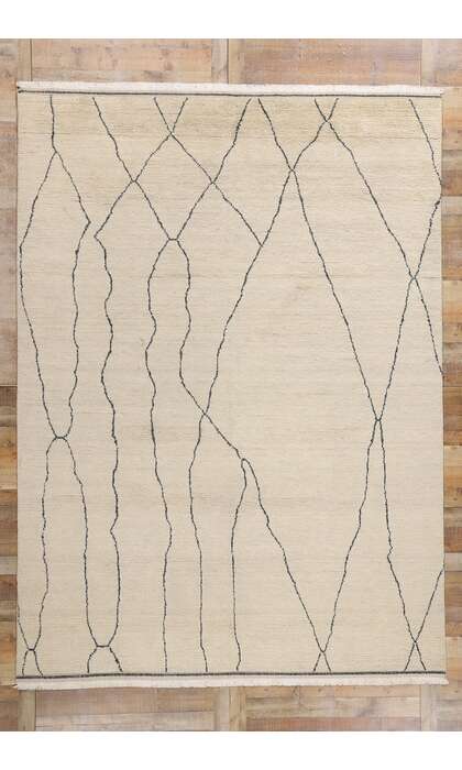 9 x 12 Rippled Silence Organic Modern Moroccan Rug 31292