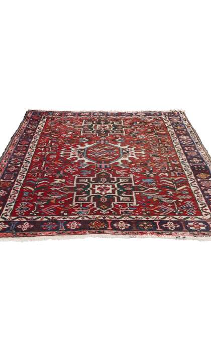 4 x 5 Vintage Persian Karaja Heriz Rug 78968