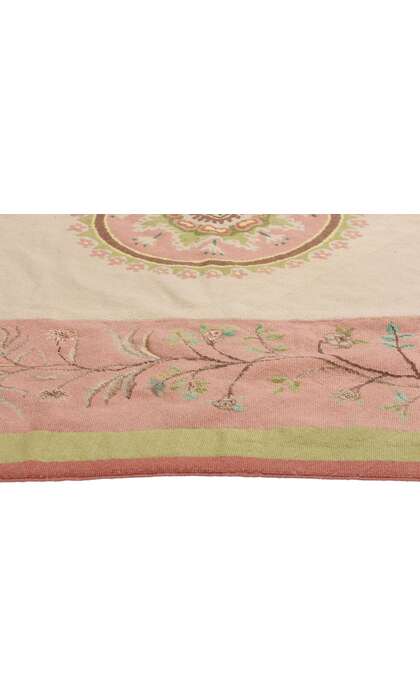 5 x 5 Vintage Portuguese Needlepoint Arraiolos Rug 78976