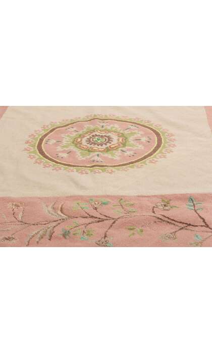 5 x 5 Vintage Portuguese Needlepoint Arraiolos Rug 78976