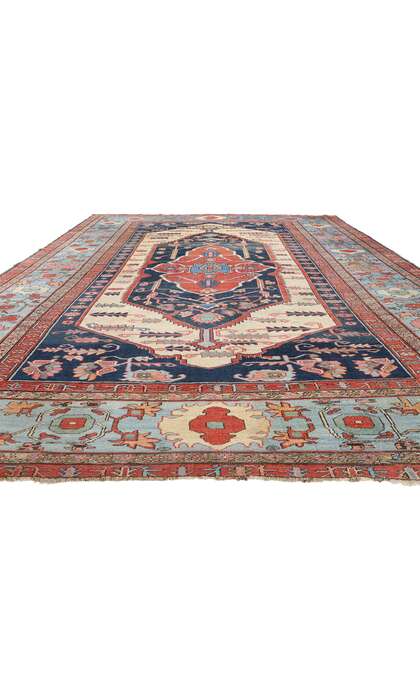 11 x 16 Rare Antique Persian Bakshaish Rug 78984