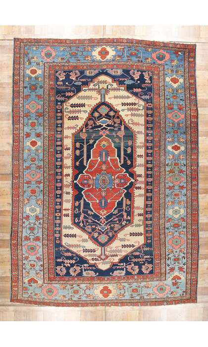 11 x 16 Rare Antique Persian Bakshaish Rug 78984