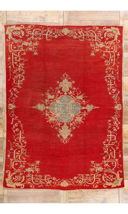 8 x 12 Antique Red Turkish Oushak Rug 73422