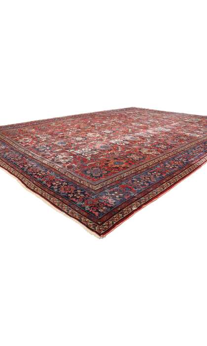 12 x 16 Distressed Antique-Worn Persian Mahal Rug 78956