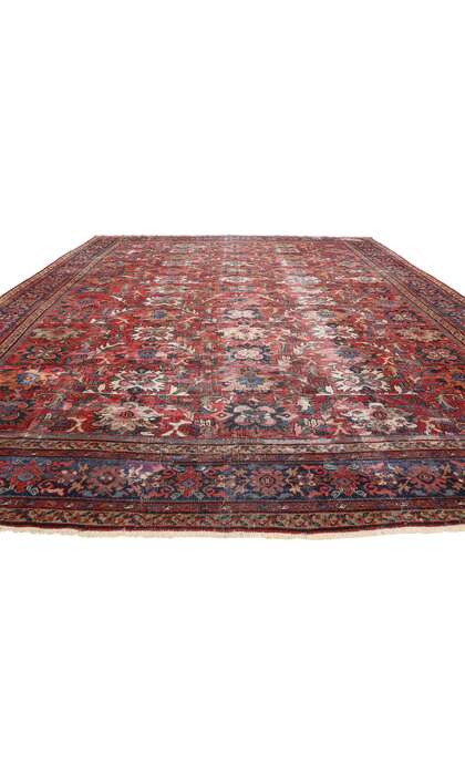 12 x 16 Distressed Antique-Worn Persian Mahal Rug 78956