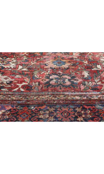 12 x 16 Distressed Antique-Worn Persian Mahal Rug 78956