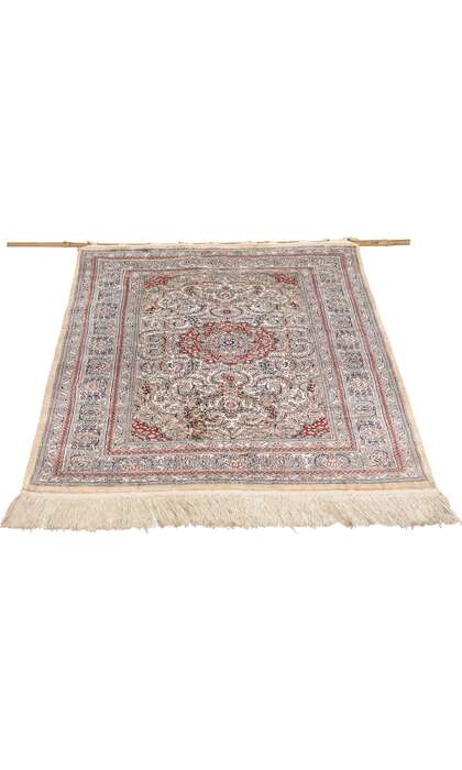 2 x 3 Vintage Turkish Silk Hereke Wall Tapestry Rug 78933