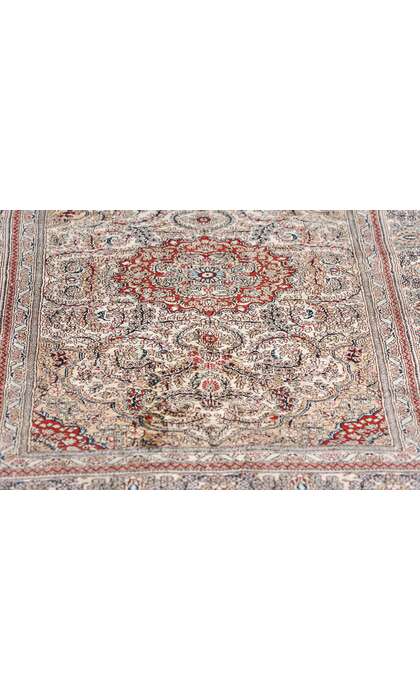 2 x 3 Vintage Turkish Silk Hereke Wall Tapestry Rug 78933