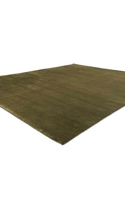 8 x 10 Solid Olive Green Modern Rug 31160