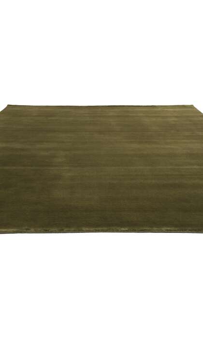 8 x 10 Solid Olive Green Modern Rug 31160