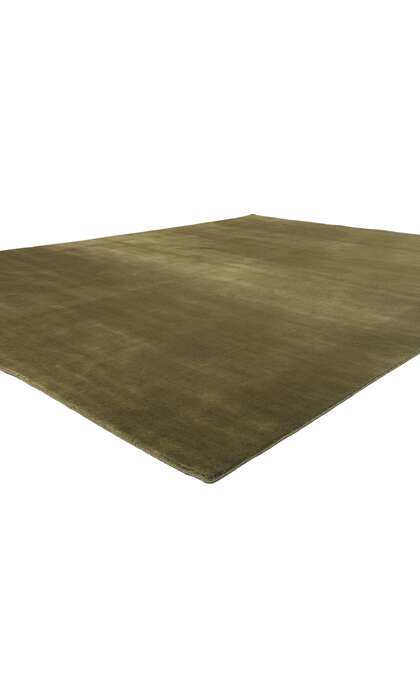 10 x 13 Solid Olive Green Modern Rug 31155