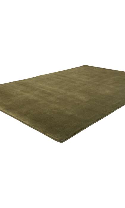 5 x 8 Solid Olive Green Modern Rug 31168