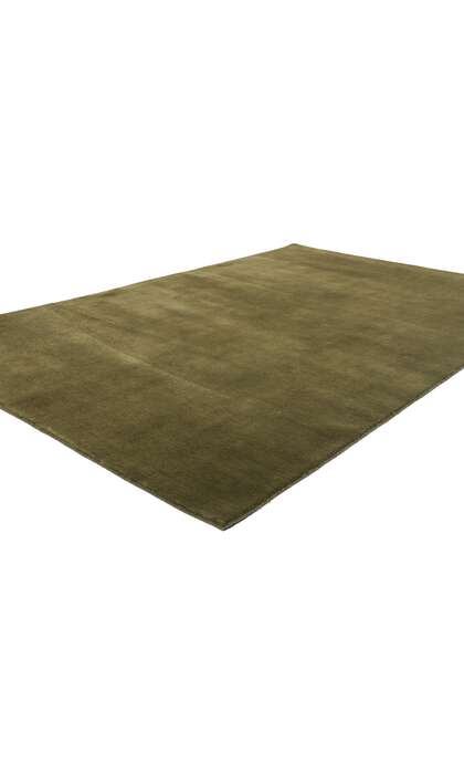 5 x 8 Solid Olive Green Modern Rug 31173