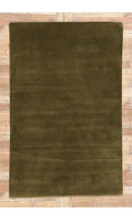 5 x 8 Solid Olive Green Modern Rug 31173