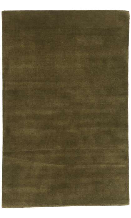 5 x 8 Solid Olive Green Modern Rug 31173