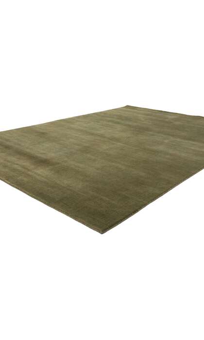 6 x 9 Solid Olive Green Modern Rug 31163