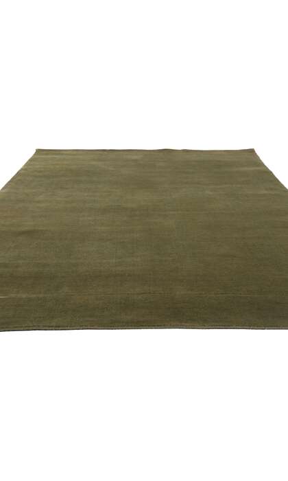 6 x 9 Solid Olive Green Modern Rug 31163