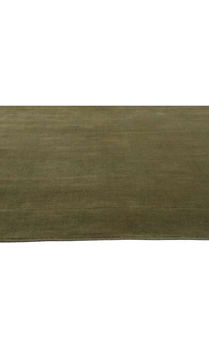 6 x 9 Solid Olive Green Modern Rug 31163