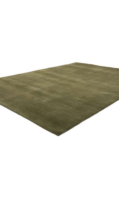 6 x 9 Solid Olive Green Modern Rug 31164