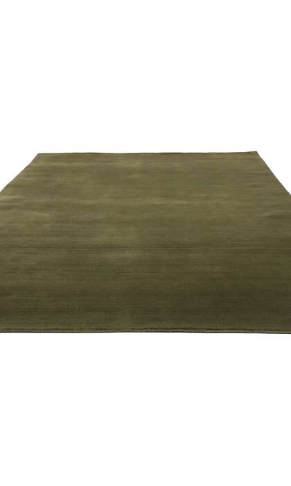 6 x 9 Solid Olive Green Modern Rug 31164