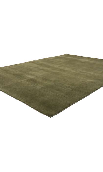 6 x 9 Solid Olive Green Modern Rug 31165