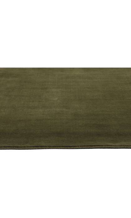 7 x 9 Solid Olive Green Modern Rug 31178