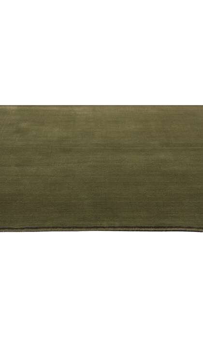 7 x 9 Solid Olive Green Modern Rug 31179