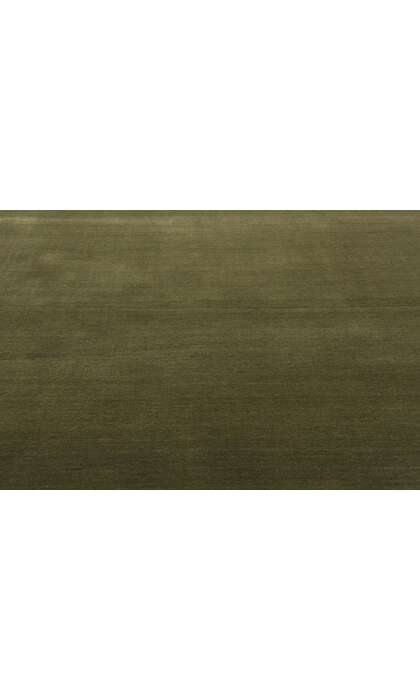 7 x 9 Solid Olive Green Modern Rug 31179