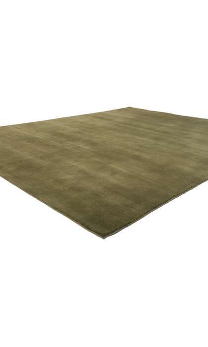 8 x 10 Solid Olive Green Modern Rug 31150