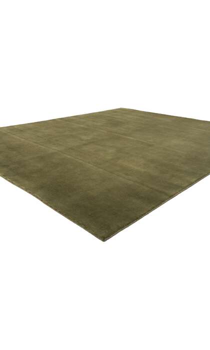 8 x 10 Solid Olive Green Modern Rug 31156