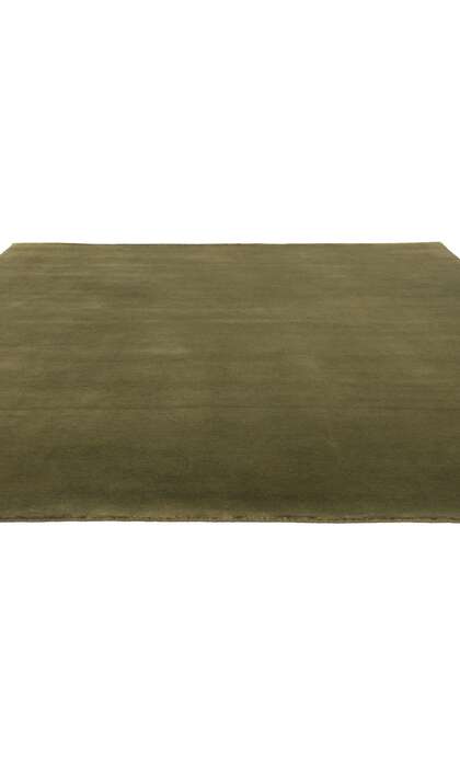 8 x 10 Solid Olive Green Modern Rug 31156