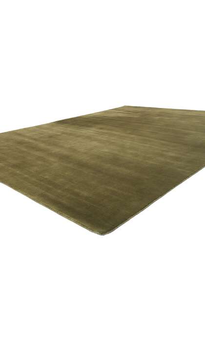 9 x 12 Solid Olive Green Modern Rug 31159