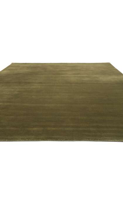 9 x 12 Solid Olive Green Modern Rug 31159
