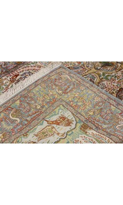 4 x 6 Vintage Turkish Silk Hereke Prayer Rug 77259