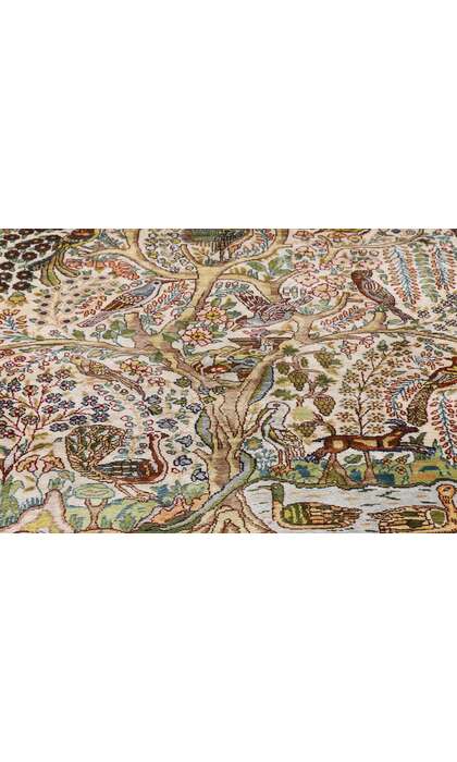 4 x 6 Vintage Turkish Silk Hereke Prayer Rug 77259