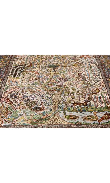 4 x 6 Vintage Turkish Silk Hereke Prayer Rug 77259