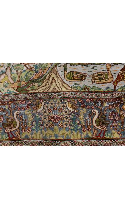 4 x 6 Vintage Turkish Silk Hereke Prayer Rug 77259