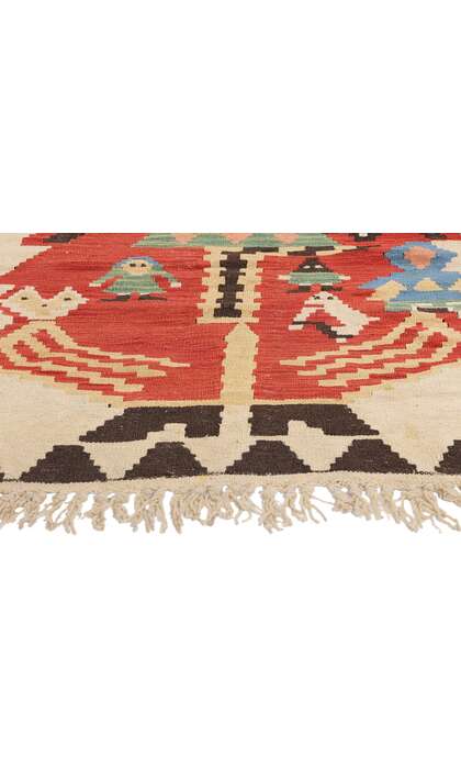3 x 4 Vintage Turkish Noel Baba Kilim Rug 78973