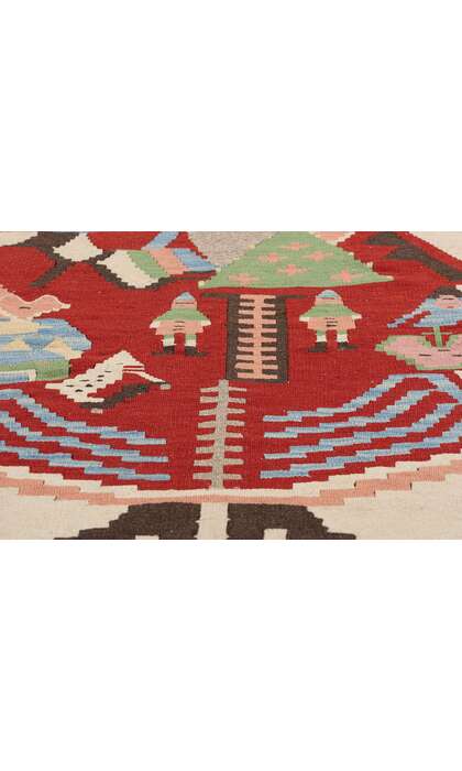 3 x 4 Vintage Turkish Noel Baba Kilim Rug 78974