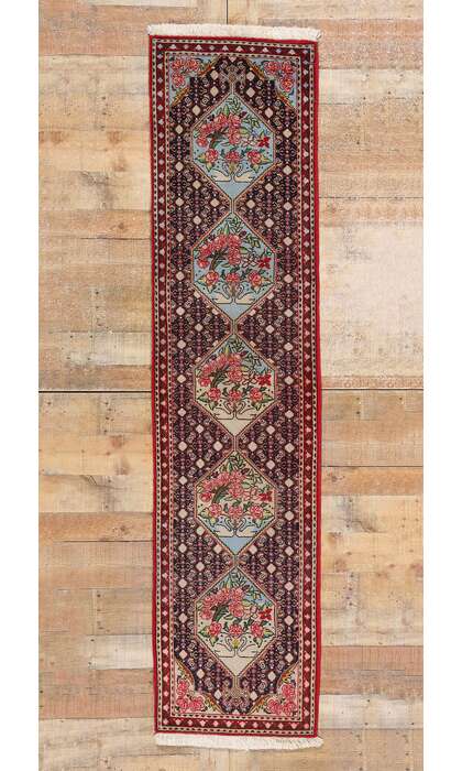2 x 8 Vintage Persian Bijar Rug Runner 78959